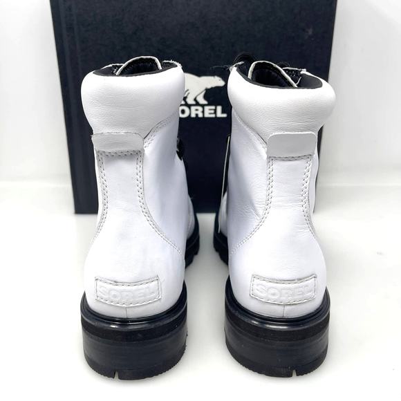 Sorel Lennox Waterproof Lace-Up‎ Boots White and Black Size 9 New Retail $190 - Picture 7 of 9
